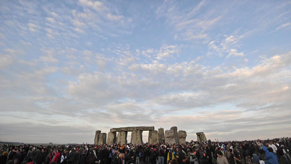 Revelers celebrate the pagan festival of 'Summer Solstice' at Stonehenge in Wiltshire in southern England, on June 21, 2010. (Carl Court/AFP/Getty Images)