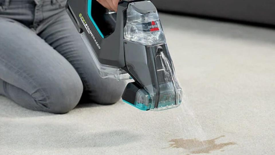 This portable carpet cleaner is the first line of defence against pet stains.