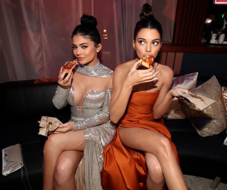 Kylie Jenner and Kendall Jenner pose during the Universal, NBC, Focus Features, E! Entertainment Golden Globes After Party (Photo: Christopher Polk/NBC/NBCU Photo Bank via Getty Images)