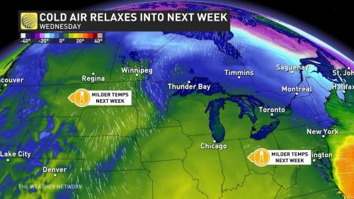 Cold Relaxes into Next Week