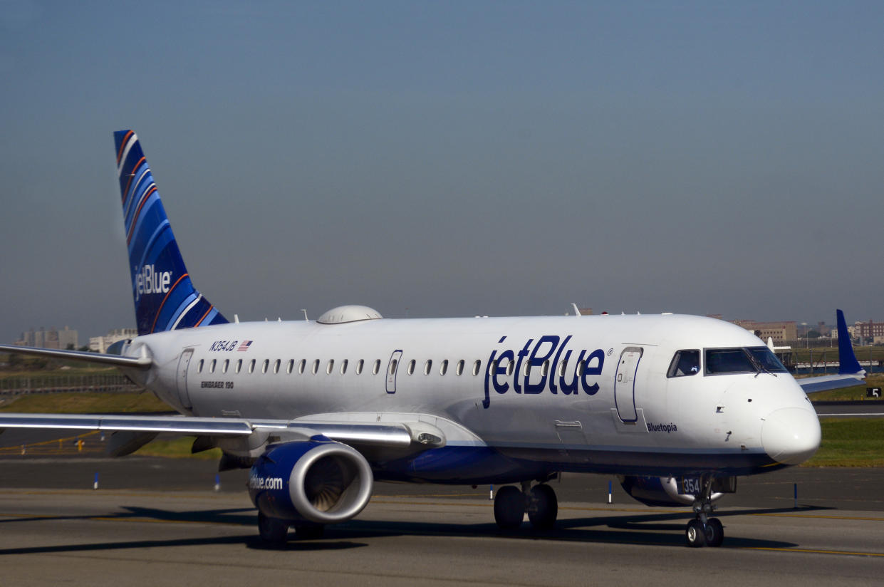 A baby born on a JetBlue flight from Puerto Rico to Florida inspired the airline to rename their jet.”(Photo by Robert Alexander/Getty Images)