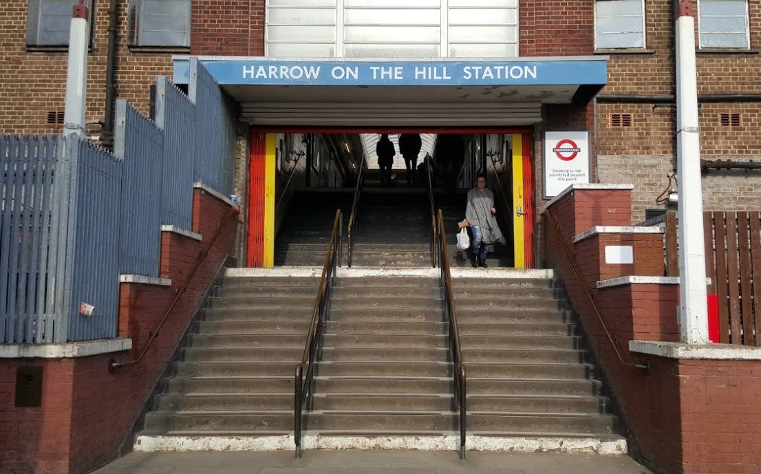 The man was rushed to hospital from Harrow-on-the-Hill station: Google Street View