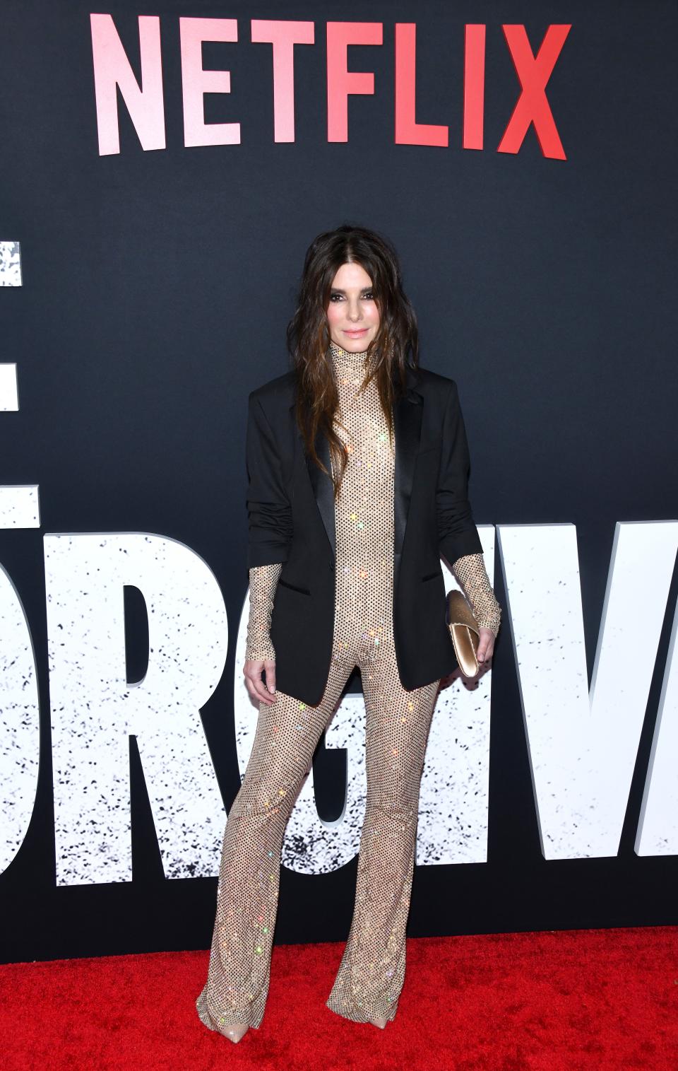 Sandra Bullock attends the Los Angeles premiere of Netflix's "The Unforgivable"