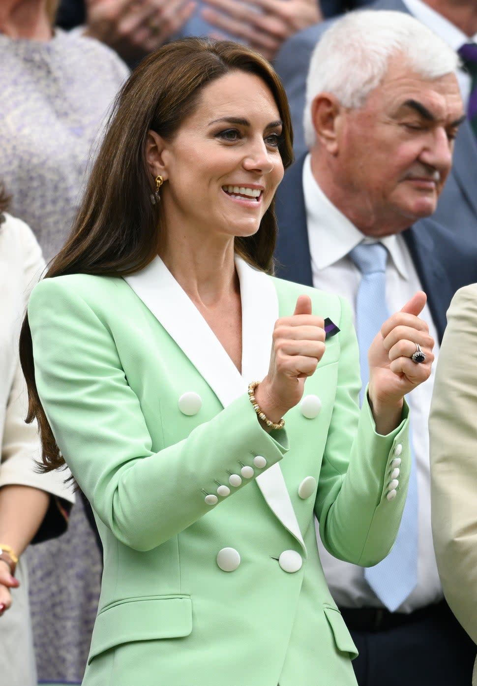 Kate Middleton takes in the tennis match during day two of Wimbledon
