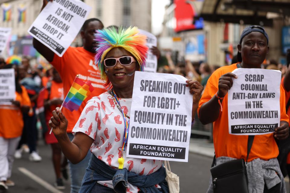 Members of the African Equality Foundation during the 2022 Pride in London parade.