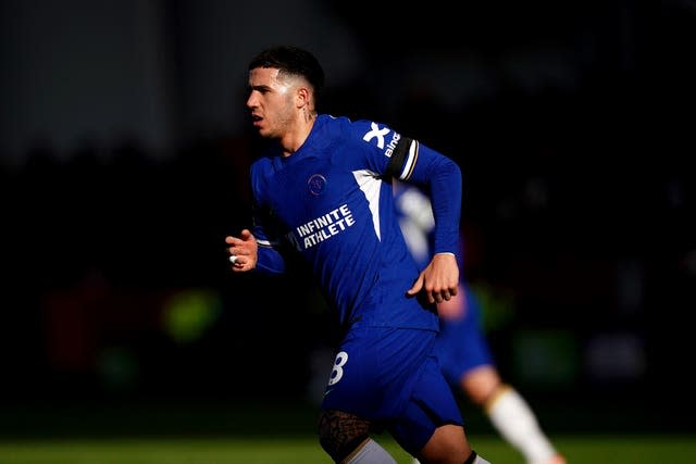 Chelsea’s Enzo Fernandez during the Premier League match at Brentford