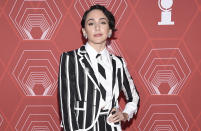 Lauren Patten arrives at the 74th annual Tony Awards at Winter Garden Theatre on Sunday, Sept. 26, 2021, in New York. (Photo by Evan Agostini/Invision/AP)