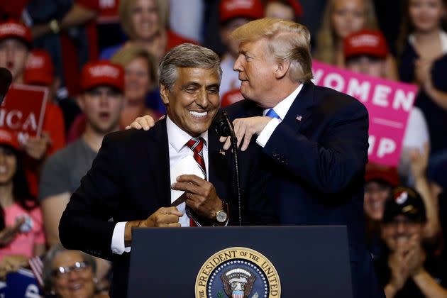 Then-President Donald Trump, right, campaigns for then-Rep. Lou Barletta (R-Pa.) during Barletta's failed 2018 Senate run. Barletta is now running for governor of Pennsylvania. (Photo: Matt Rourke/Associated Press)