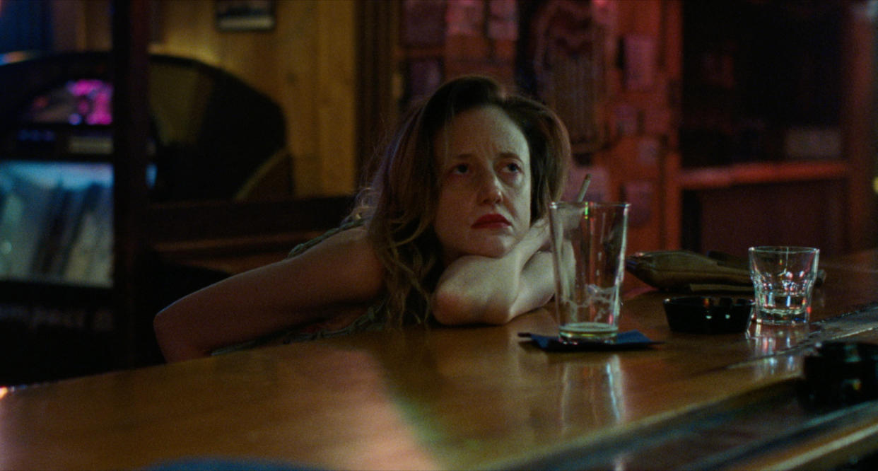 This image released by Momentum Pictures shows Andrea Riseborough in a scene from "To Leslie." (Momentum Pictures via AP)