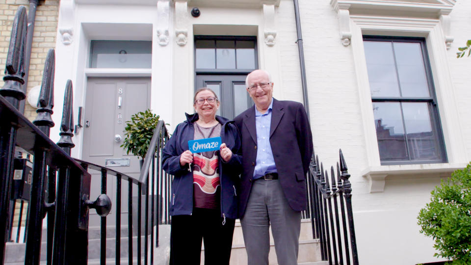 Marilyn Pratt and her husband David who won the GBP3 million Fulham home. (PA)