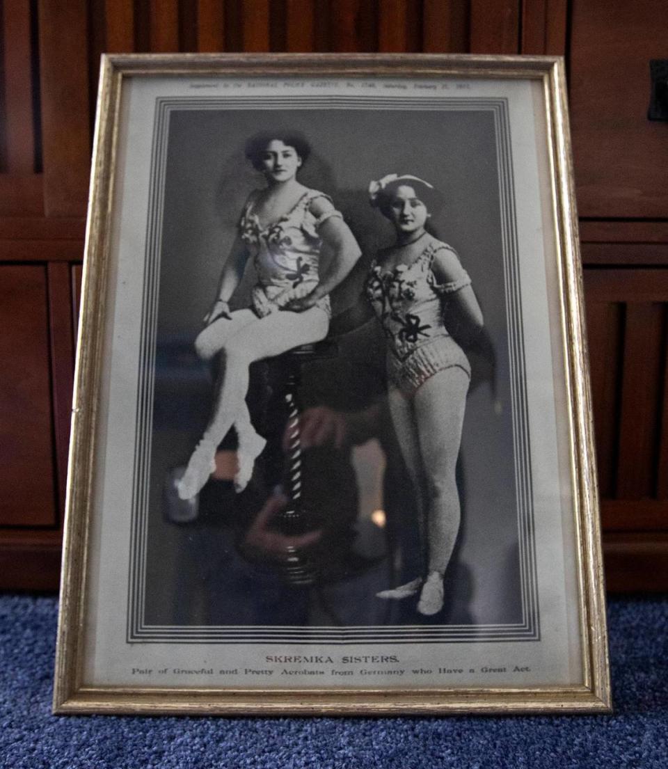 In early January 2022, Jim Major found a box in the basement of his Cambria home and discovered a trove of early 1900s circus memorabilia from his grandparents. This photo shows Major’s grandmother Louise Skremka and her sister Mignon Skremka.