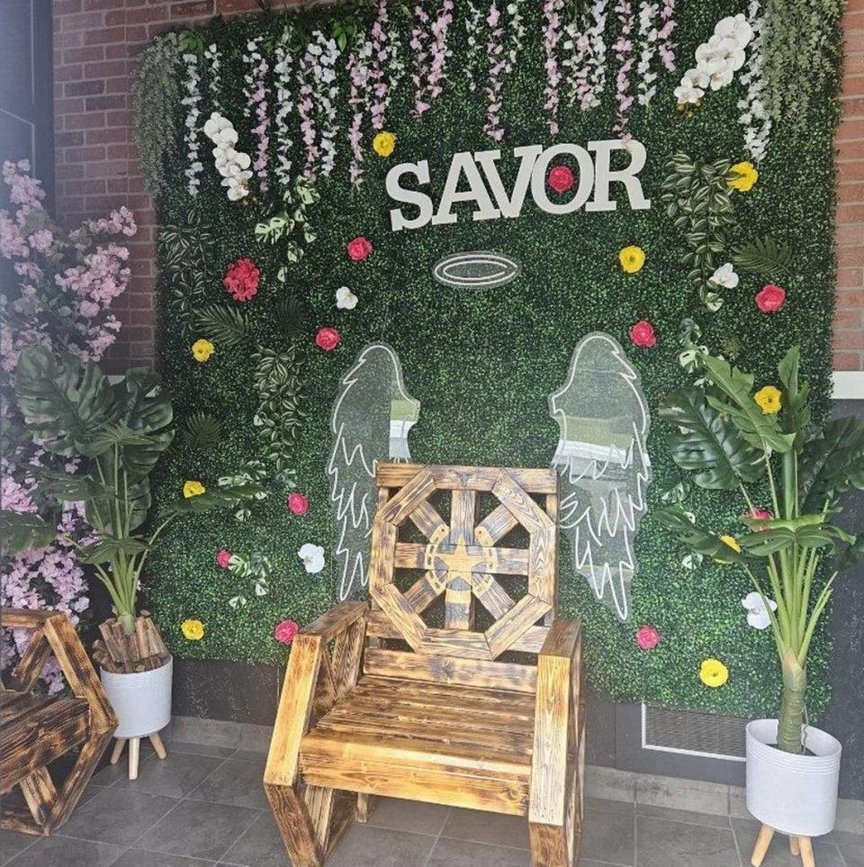 Savor Restaurant and Bar offers a selfie spot right inside the entryway. Savor Restaurant and Bar