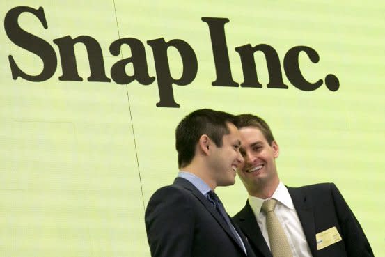 Snap-Gründer Evan Spiegel und Bobby Murphy: Nach dem furiosen Börsendebüt folgt der Absturz