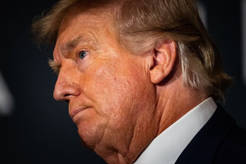 WASHINGTON, DC - JULY 26: Former President Donald Trump speaks at the America First Policy Institute's America First Agenda summit at the Marriott Marquis on Tuesday, July 26, 2022 in Washington, DC.The non-profit think tank was formed last year by former cabinet members and top officials in the Trump administration to create platforms based on his policies. (Kent Nishimura / Los Angeles Times)