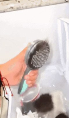 A self-cleaning slicker brush capable of detangling and removing all that loose hair on your cat