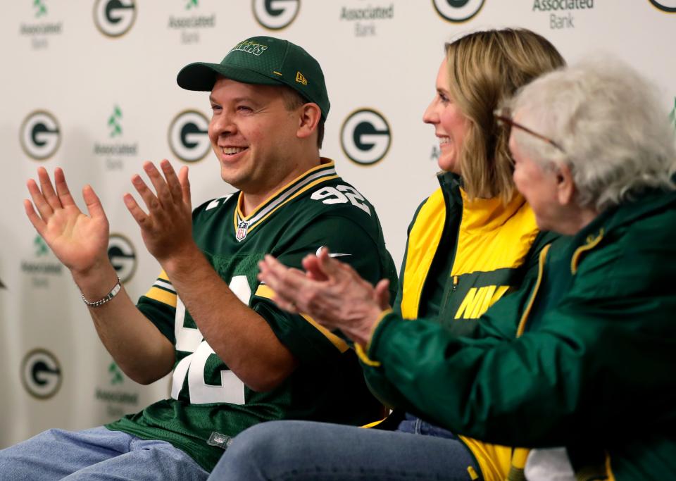Jeff Yasick of Mazomanie, Wis. was named the 24th member of the Packers FAN Hall of Fame on Feb. 23, 2022, at Lambeau Field in Green Bay, Wis.