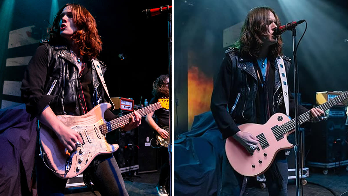  Tyler Bryant of Tyler Bryan and The Shakedown performs onstage at o2 Forum Kentish Town on November 26, 2019 in London, England. 