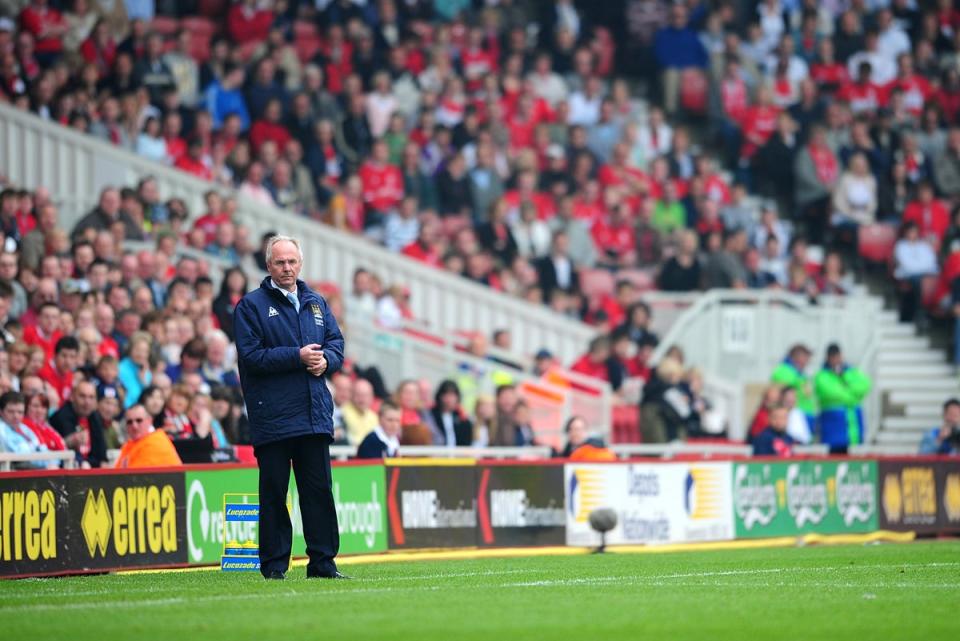 Sven-Goran Eriksson’s last match in charge of City ended in an 8-1 defeat at Middlesbrough (Gareth Copley/PA) (PA Archive)