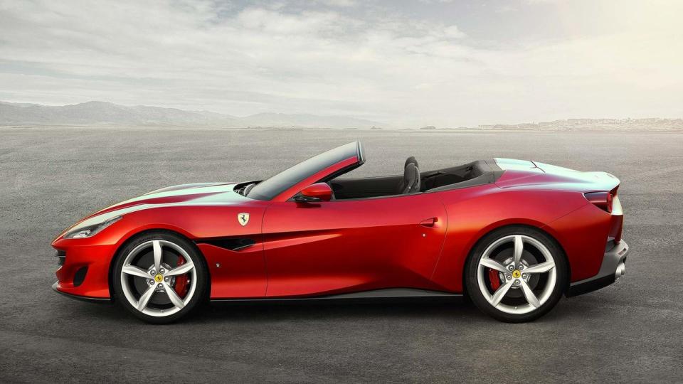 The Italian automaker unveils the Ferrari Portofino, a car that can sprint from zero to sixty less than 3.5 seconds and hit a maximum speed of 200 m.p.h.