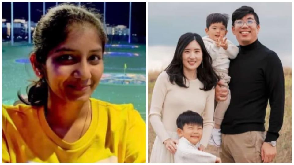 Aishwarya Thatikonda, left. The Cho family, right.