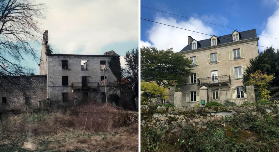 French Château, Chez Jallot, after it was burned and after it was repaired on grand designs. (SWNS)