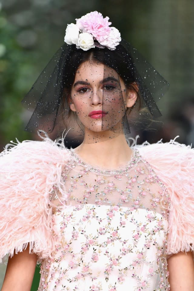 The 16-year-old model made her couture debut for Chanel in Paris, France, on Tuesday.