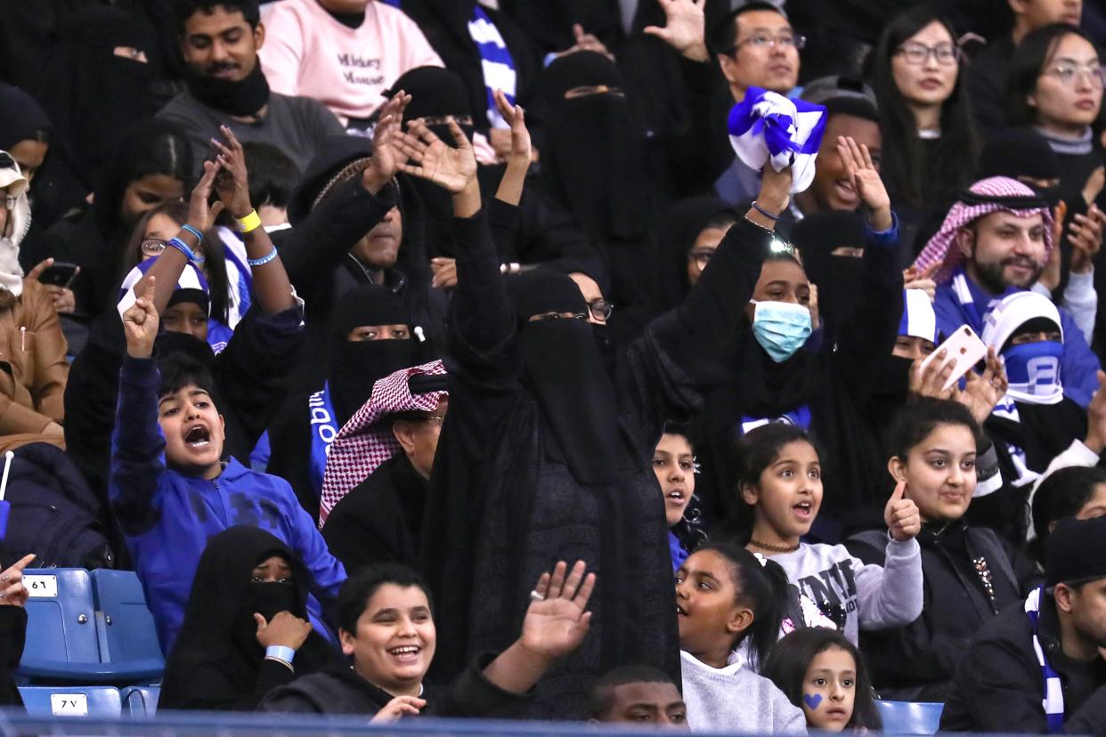 Saudi women made history by attending a football match for the very first time