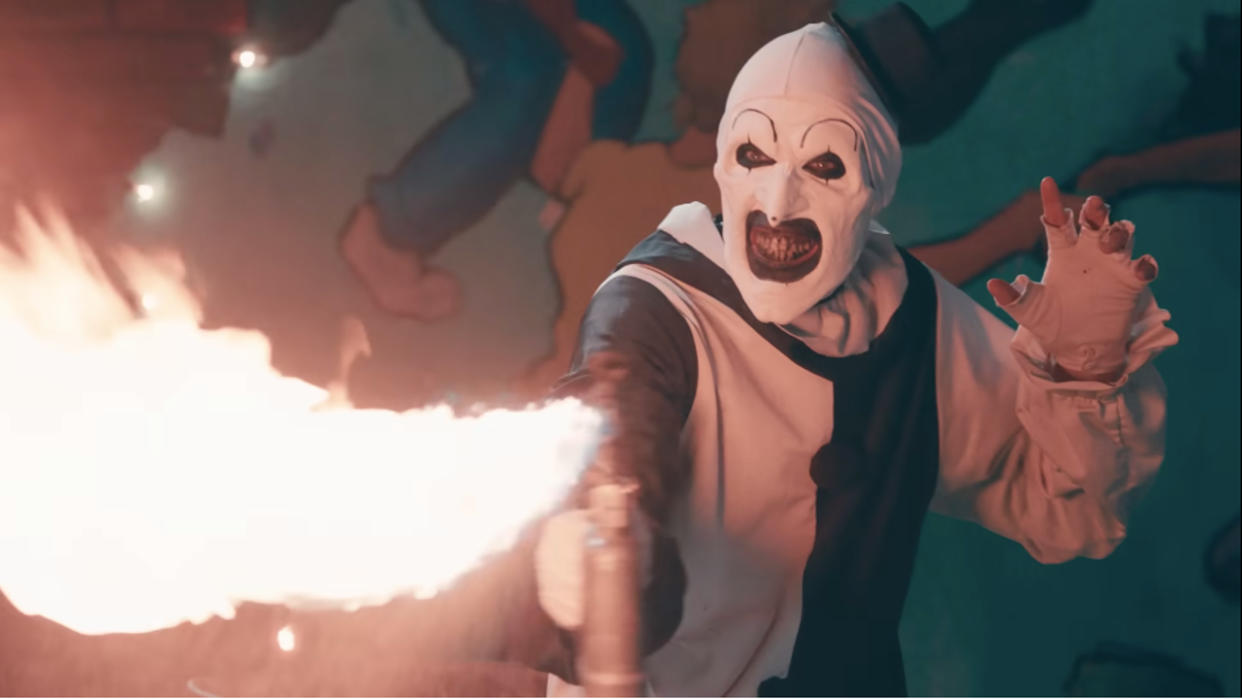  Art the Clown in Terrifier 2. 