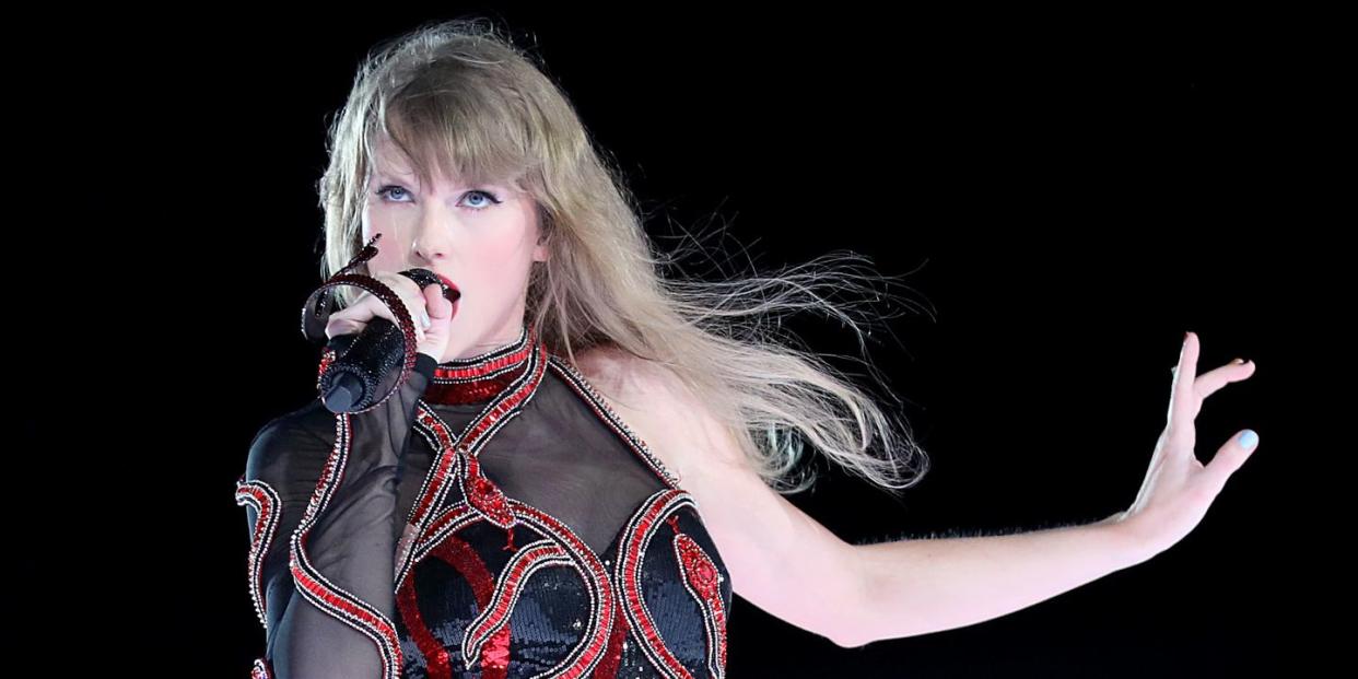 tampa, florida april 13 editorial use only taylor swift performs onstage during taylor swift the eras tour at raymond james stadium on april 13, 2023 in tampa, florida photo by octavio jonestas23getty images for for tas rights management