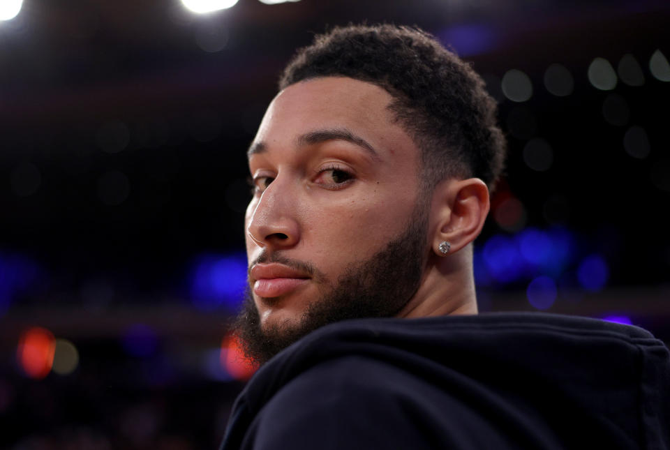 Simmons relished Sunday's 76ers loss. (Photo by Elsa/Getty Images)