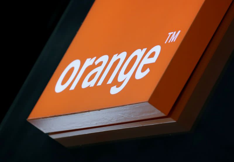 FILE PHOTO: The logo of French telecoms operator Orange is pictured in a retail store in Bordeaux