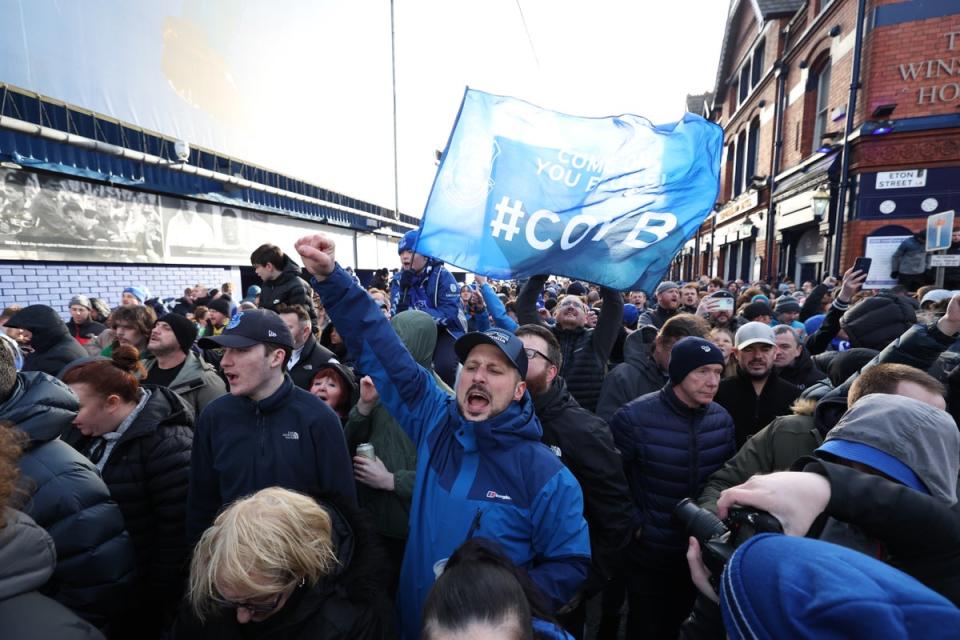 Fans showed their support outside the stadium before kick-off (Getty Images)