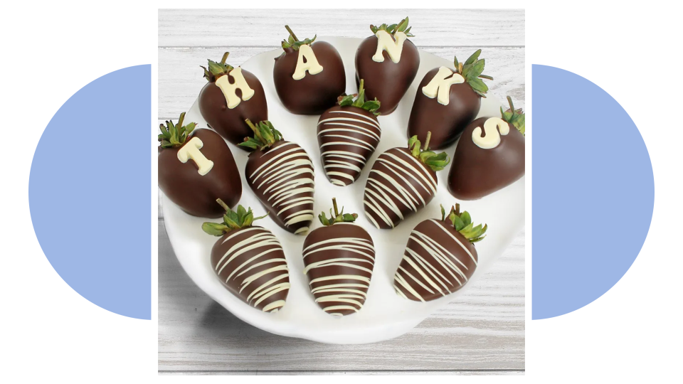 Teacher Appreciation Week gift baskets: Gourmet Gift Baskets chocolate covered strawberries