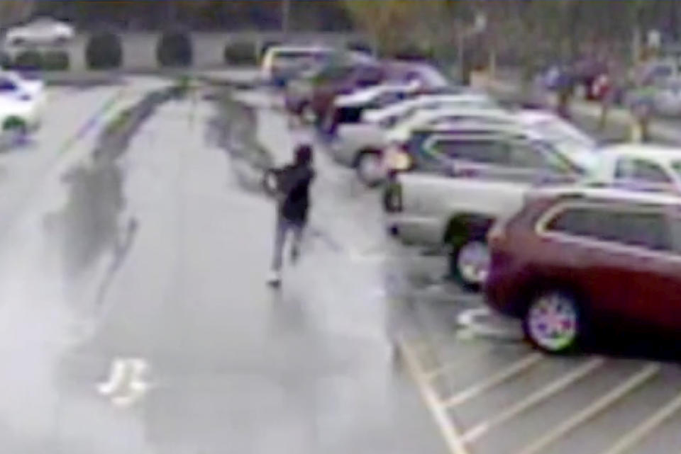 IMAGE: Ariane McCree raced out of the Walmart in Chester, S.C., after he was placed in handcuffs (obtained by NBC News via South Carolina State Law Enforcement Division)