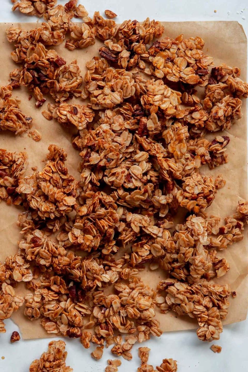 air fryer granola on sheet pan with parchment