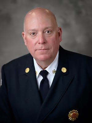 A portrait of outgoing Purdue University Fire Department Fire Chief, Kevin Ply.