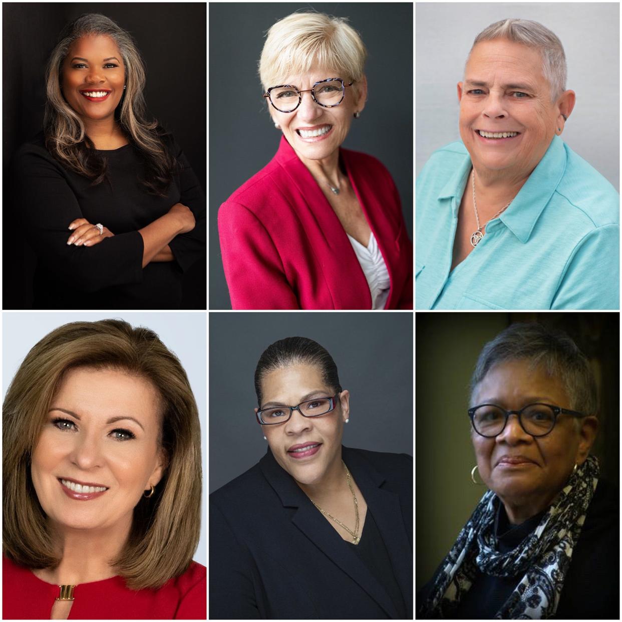 The YWCA Columbus 2023 Women of Achievement are, clockwise from top left, Judge Laurel Beatty Blunt, Marilyn Brown, Chris Cozad, Bettye Stull, Patrice Palmer and Colleen Marshall.