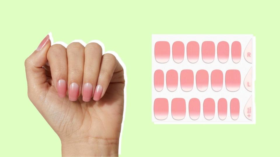 Get this dreamy, pink-hued manicure with ManiMe.