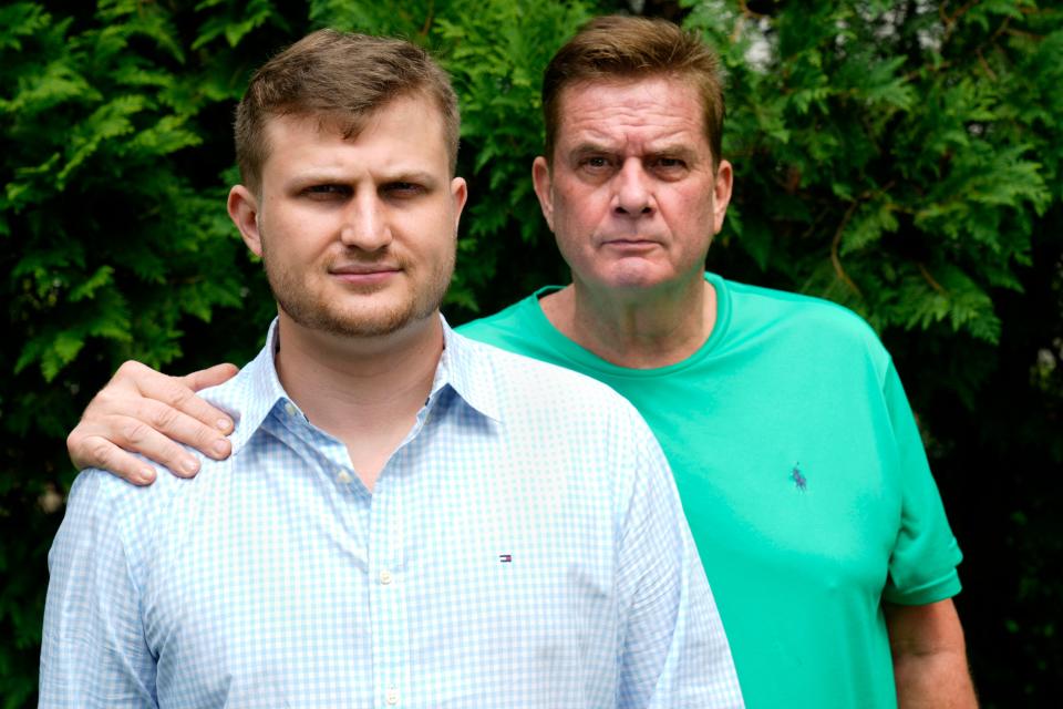 Zak Kiernan poses for a photograph with his father, Kevin Kiernan, of Waldwick. Kevin Kiernan says he doesn't know what he would do if it wasn't for his son who set up a GoFundMe page to help with medical expenses. Kiernan says he has multiple medical complications since donating a kidney in January. Monday, August 21, 2023