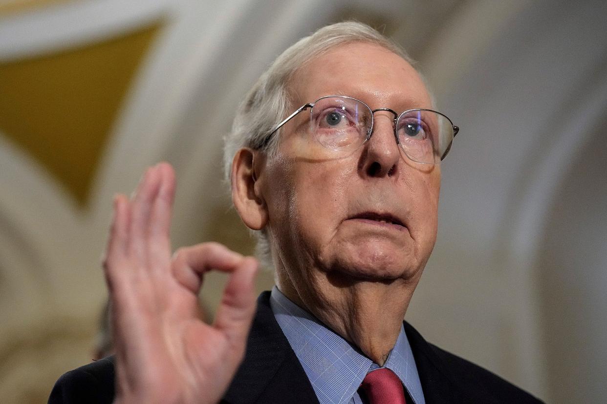 A close-up of Mitch McConnell.