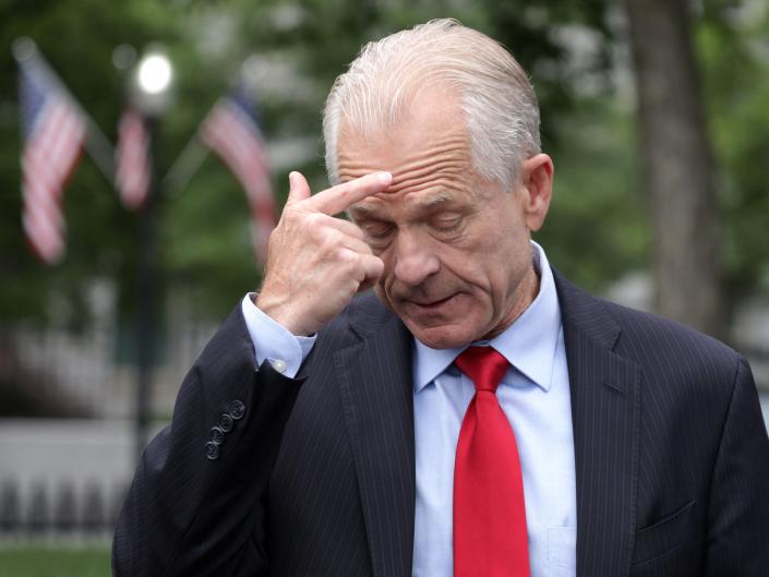 Director of Trade and Manufacturing Policy Peter Navarro speaks to members of the press outside the West Wing of the White House June 18, 2020 in Washington, DC. Navarro spoke on former National Security Adviser John Bolton’s new book “The Room Where It Happened.”