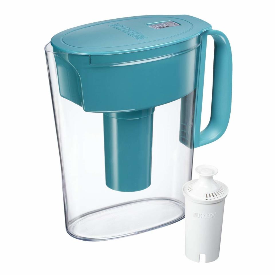 Brita Small 5 Cup Water Filter Pitcher with 1 Standard Filter in Turquoise. (Photo: Amazon)