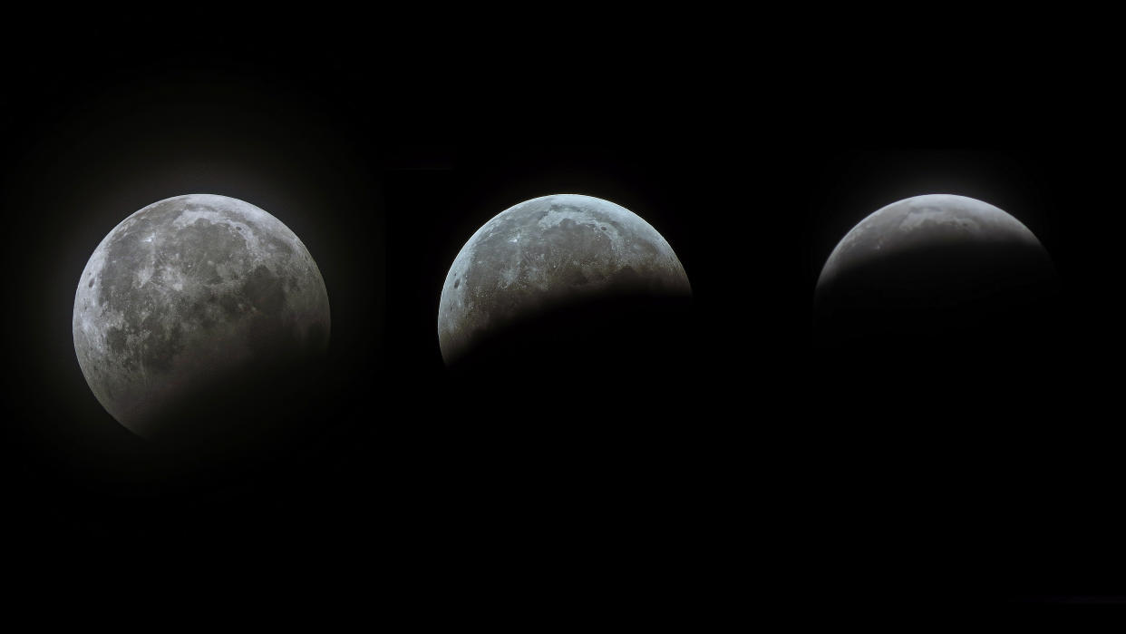  Lunar eclipse sequence - three image multi-exposure. 