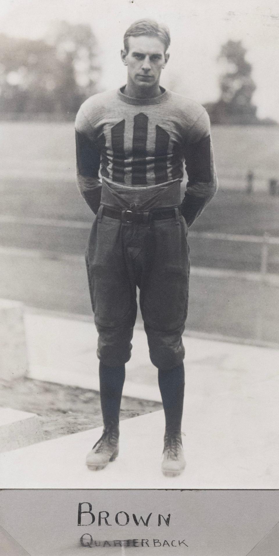 This Paul Brown photograph, taken his junior in college, is part of the Massillon Museum's Paul Brown exhibit "A Way to Win: Paul Brown's Innovations."