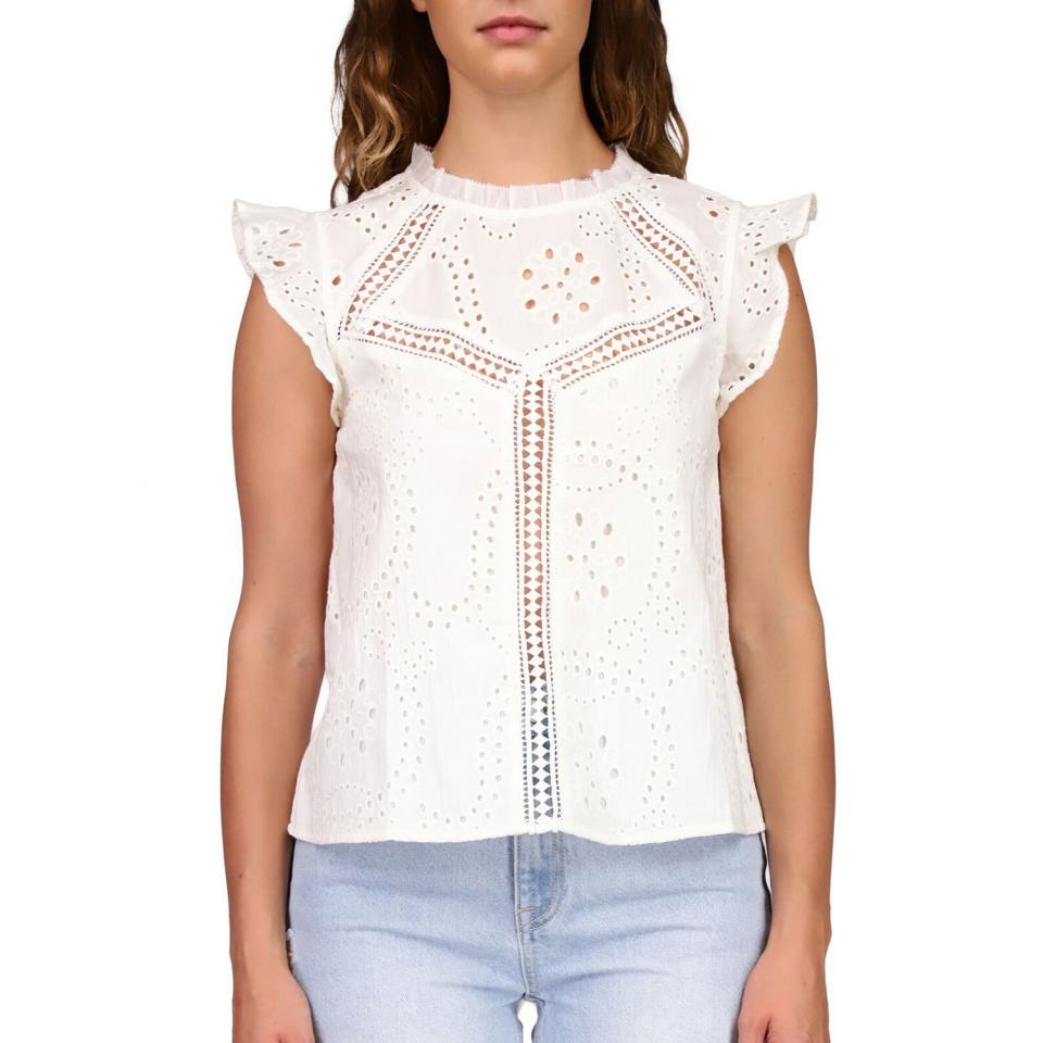 Jen Aniston Eyelet Shirt