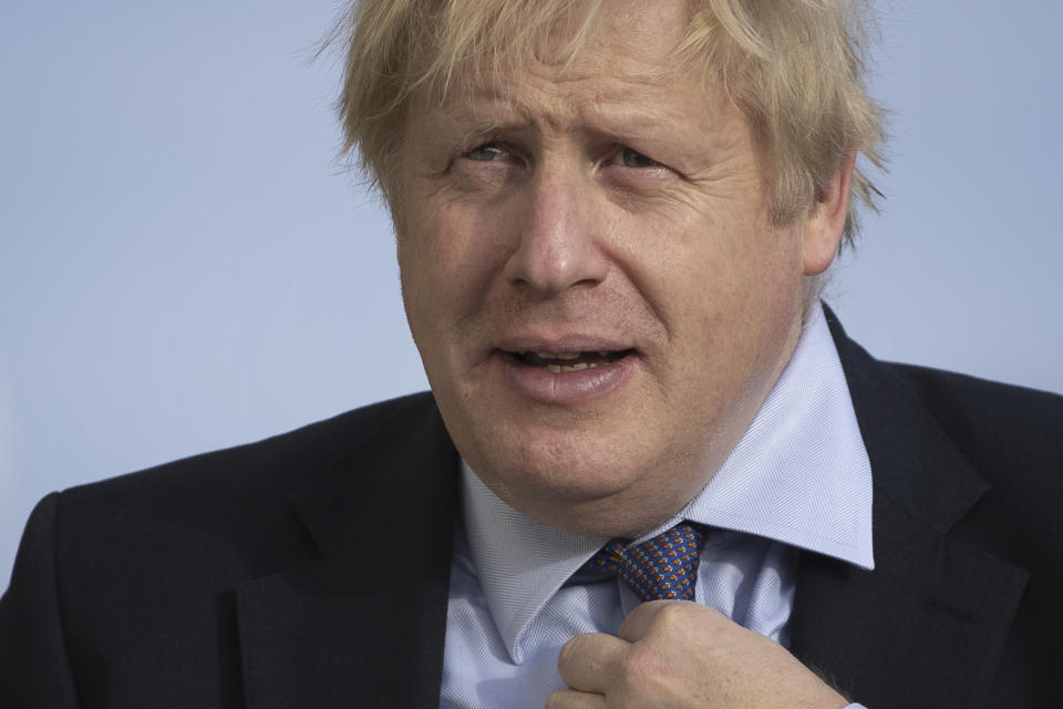 Boris Johnson hailed the bravery of police and the public. (Dan Kitwood/Pool via AP)