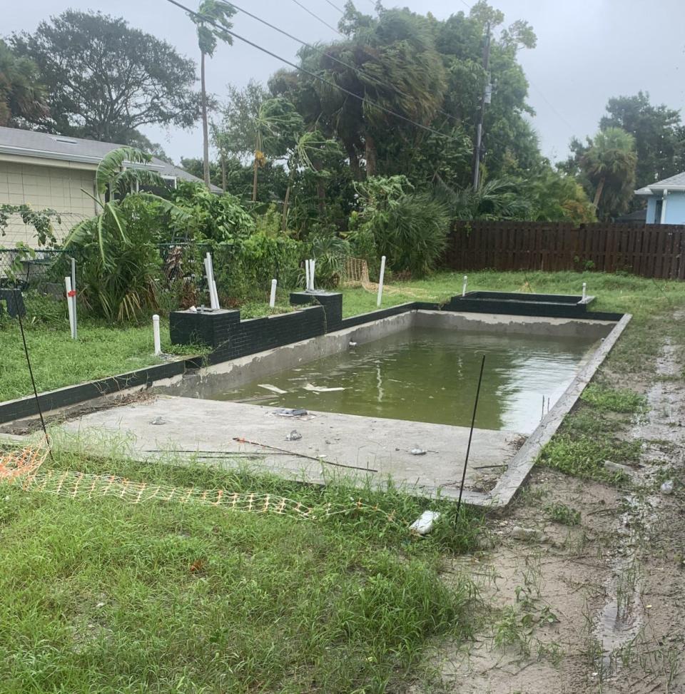 Patrick Lee of Cocoa Beach says this was the condition of his uncompleted swimming pool when Legacy Pools stopped working on it.