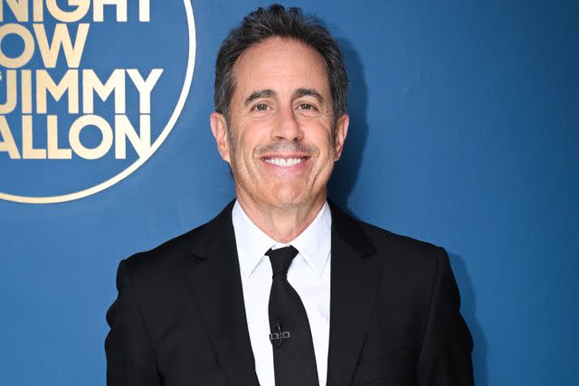 <p>Todd Owyoung/NBC via Getty</p> Comedian Jerry Seinfeld poses backstage at 'THE TONIGHT SHOW STARRING JIMMY FALLON' on Wednesday, March 27, 2024