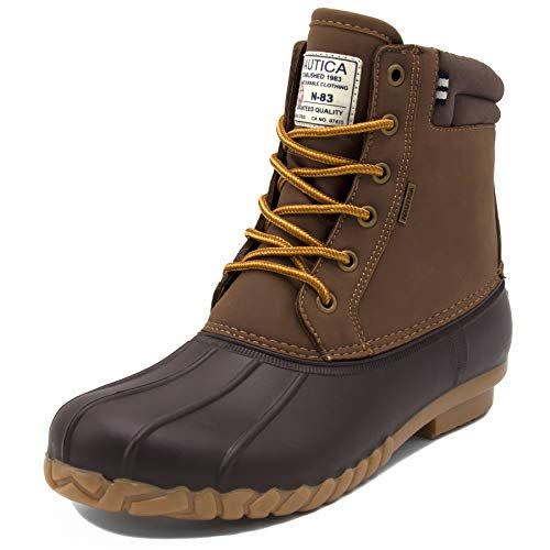 Nautica Mens Channing Waterproof Snow, Insulated Duck Boot-Big And Tall-Wide Width -Tan/Brown-14