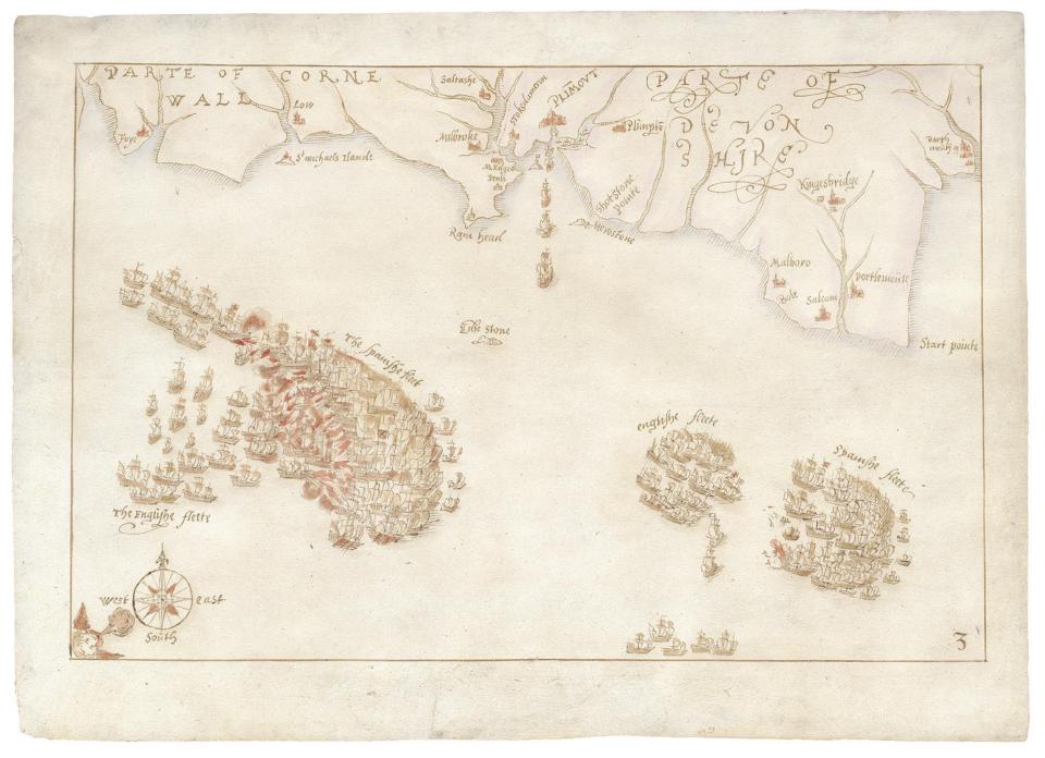 One of a collection of rare maps charting the defeat of the Spanish Armada (DCMS/PA) (PA Media)